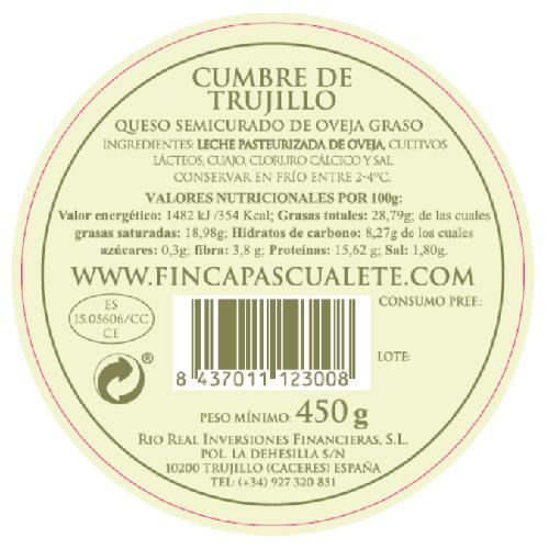 Finca Pascualete Cumbre de Trujillo Cheese, 1 lb Cheese Finca Pascualete 