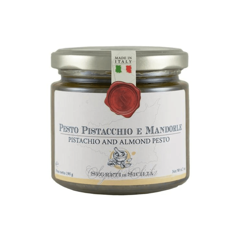 Frantoi Cutrera Segreti di Sicilia Pistachio and Almond Basil Pesto, 6.7 oz Sauces & Condiments Frantoi Cutrera
