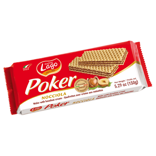 Gastoone Lago Hazelnut Poker Wafer, 5.29 oz Sweets & Snacks Gastone Lago 