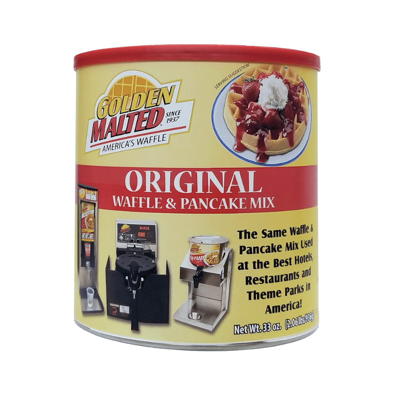 Golden Malted Original Waffle and Pancake Mix Canister, 33 oz