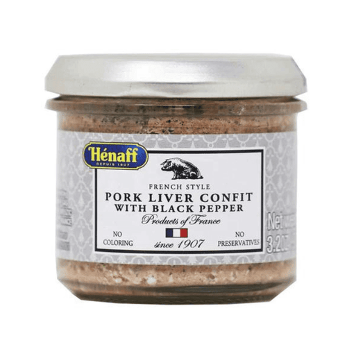 Henaff French Pork Liver Confit with Black Pepper, 3.2 oz Pantry Henaff