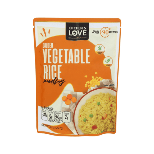 Kitchen & Love Ready to Heat Golden Vegetable Rice, 8 oz Pasta & Dry Goods Kitchen & Love 