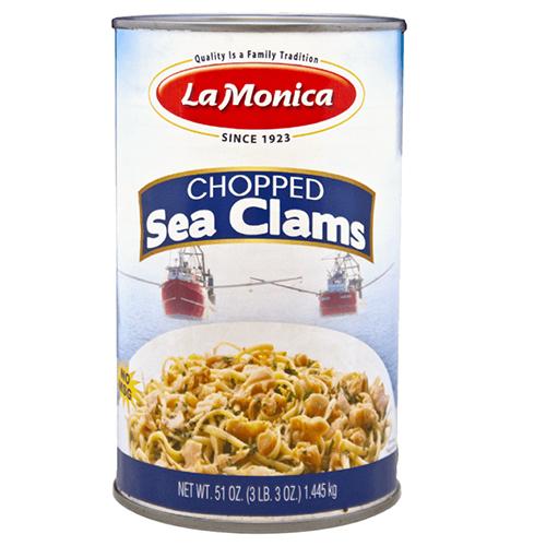 La Monica Chopped Sea Clams, 51 oz Seafood La Monica