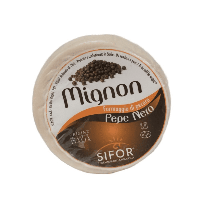 Mignon Primo Sale Sicilian Pecorino Pepato With Black Pepper Cheese, 2 Lbs Cheese Sifor