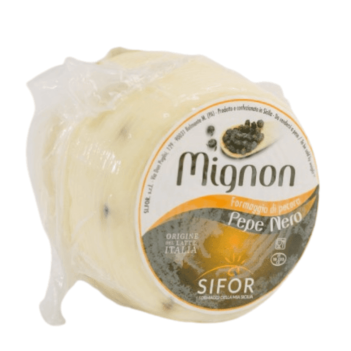 Mignon Primo Sale Sicilian Pecorino Pepato With Black Pepper Cheese, 2 Lbs Cheese Sifor 