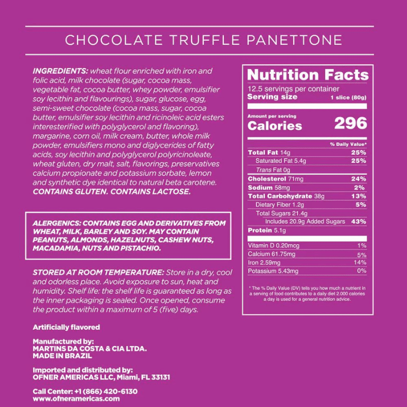 Ofner Chocolate Truffle Panettone, 2.2 Lbs Sweets & Snacks Ofner 
