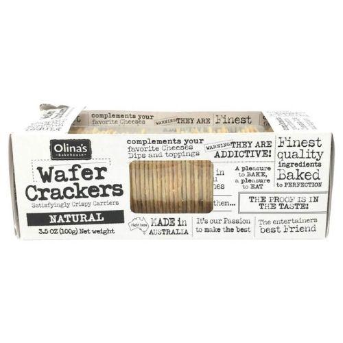 Olina's Bakehouse, Cracker Wafer Natural, 3.5 Oz Sweets & Snacks Olina's Bakehouse 