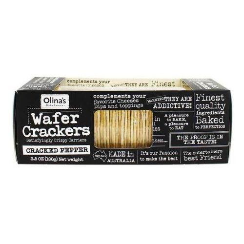Olina's Bakehouse Pepper Wafer Crackers, 3.5 oz Sweets & Snacks olina's bakehouse