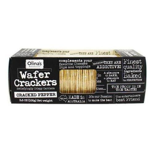 Olina's Bakehouse Pepper Wafer Crackers, 3.5 oz Sweets & Snacks olina's bakehouse 