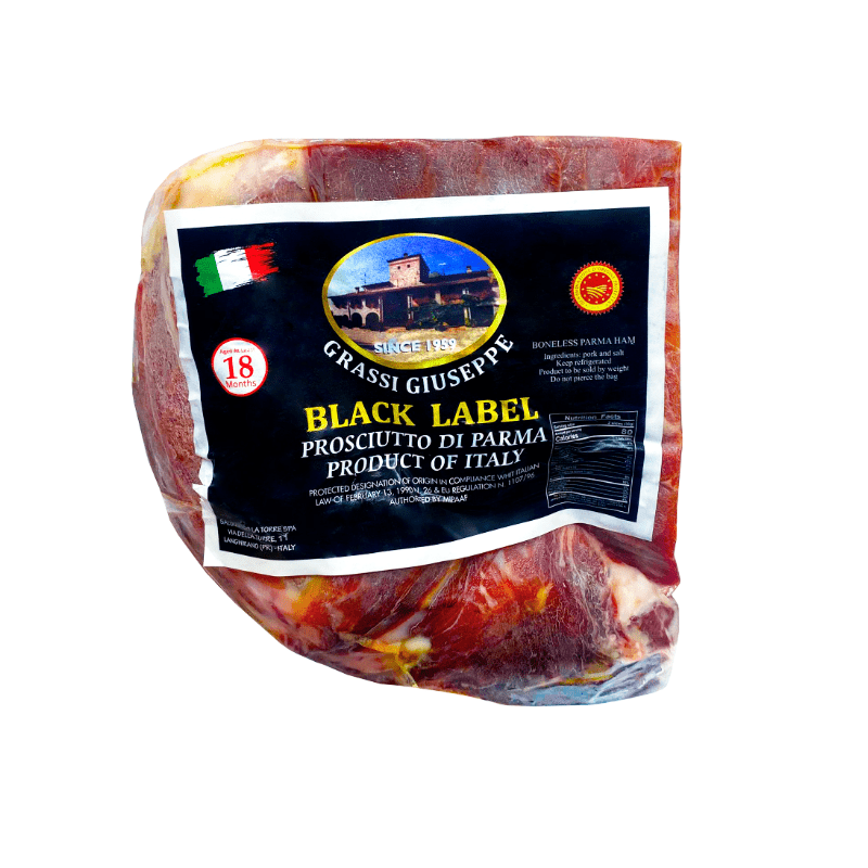 Parma Prosciutto Grassi Giuseppe Black Label aged 18 Months Top Quarter Cut, 4 Lbs Meats La Torre 