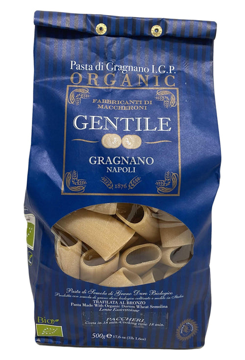 Pastificio Gentile Organic Paccheri Rigate Pasta di Gragnano IGP, 17.6 oz