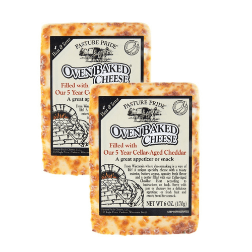 Pasture Pride Oven Baked 5 Year Cellar-Aged Cheddar Cheese, 6 oz [Pack of 2]