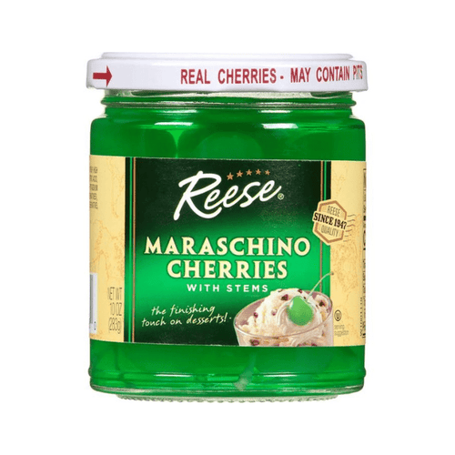 Reese Green Maraschino Cherries with Stems, 10 oz Fruits & Veggies Reese 