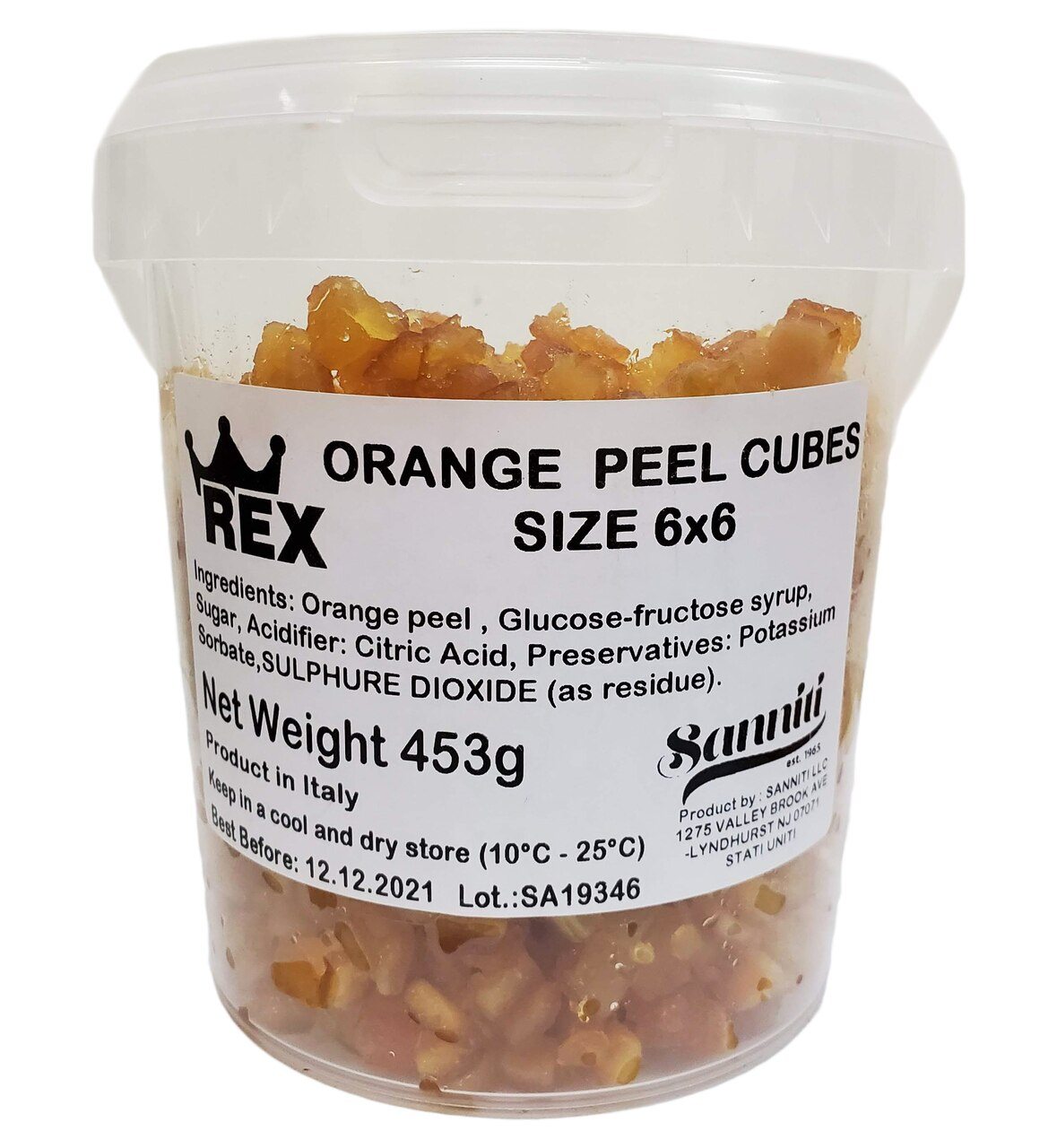 Rex Candied Orange Peel Cubes, 1 lb Supermarket Italy