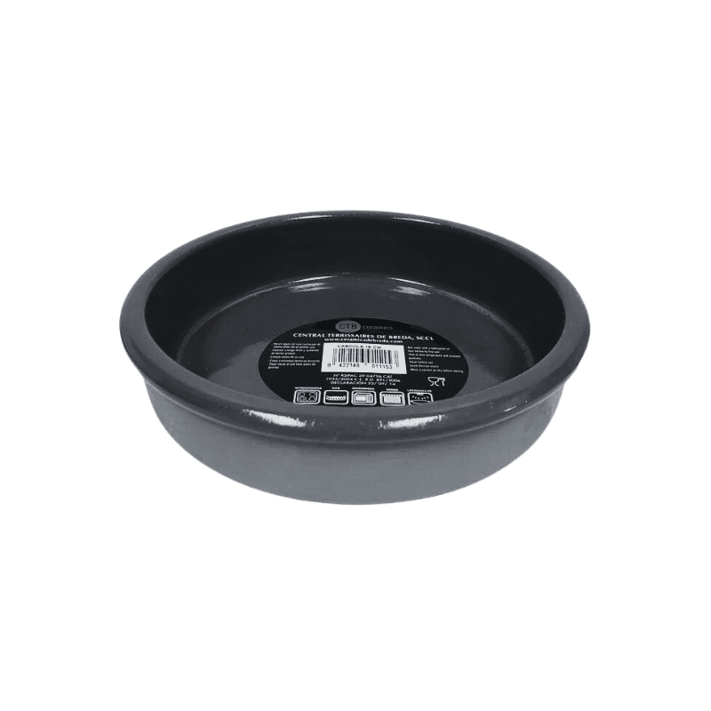 Rustic Terracota Cazuela Black Clay Cookware, 14 cm Home & Kitchen CTB Ceramics