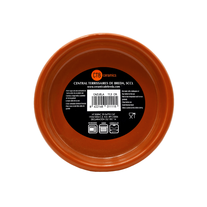 Rustic Terracota Cazuela Clay Cookware, 11.3 cm Home & Kitchen CTB Ceramics