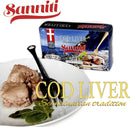 Sanniti Danish Cod Liver, 4.27 oz (121 g) Seafood Sanniti