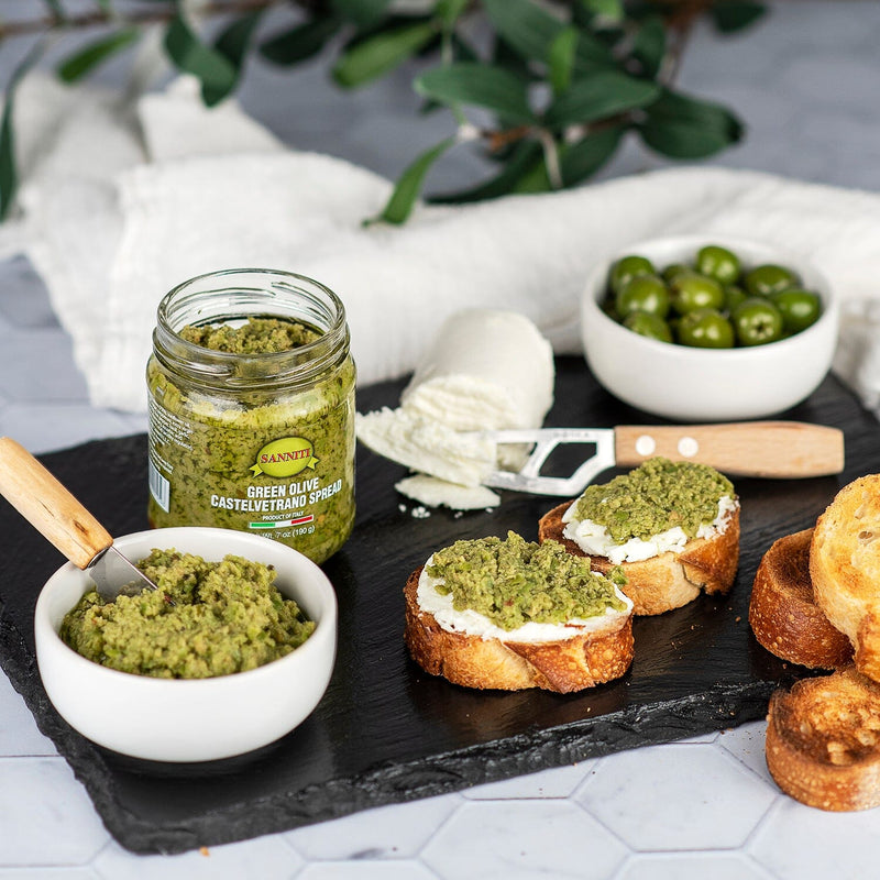 Sanniti Green Castelvetrano Olive Spread Jar, 7 oz (190 g) Pantry Sanniti 