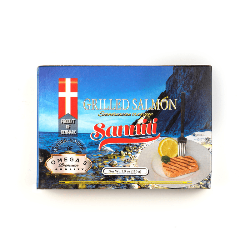 Sanniti Grilled Salmon Tins, 3.9 oz (110 g) Seafood Sanniti