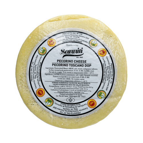 Sanniti Pecorino Toscano DOP 2 Month Aged , 5 Lbs Cheese Sanniti
