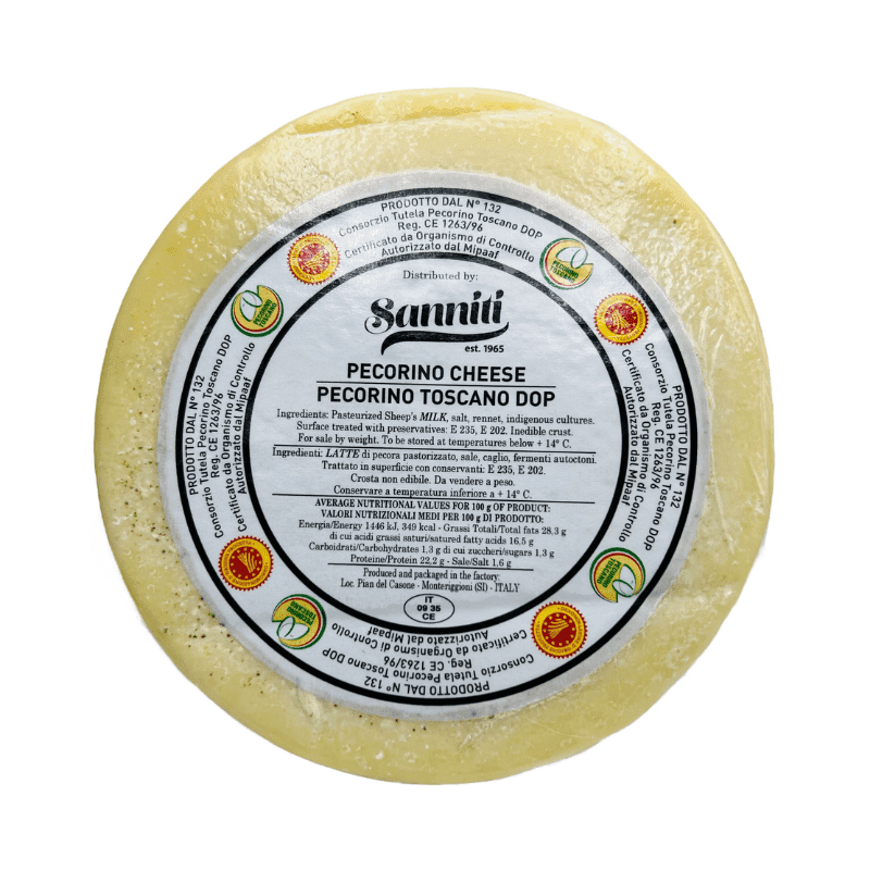 Sanniti Pecorino Toscano DOP 2 Month Aged , 5 Lbs Cheese Sanniti 