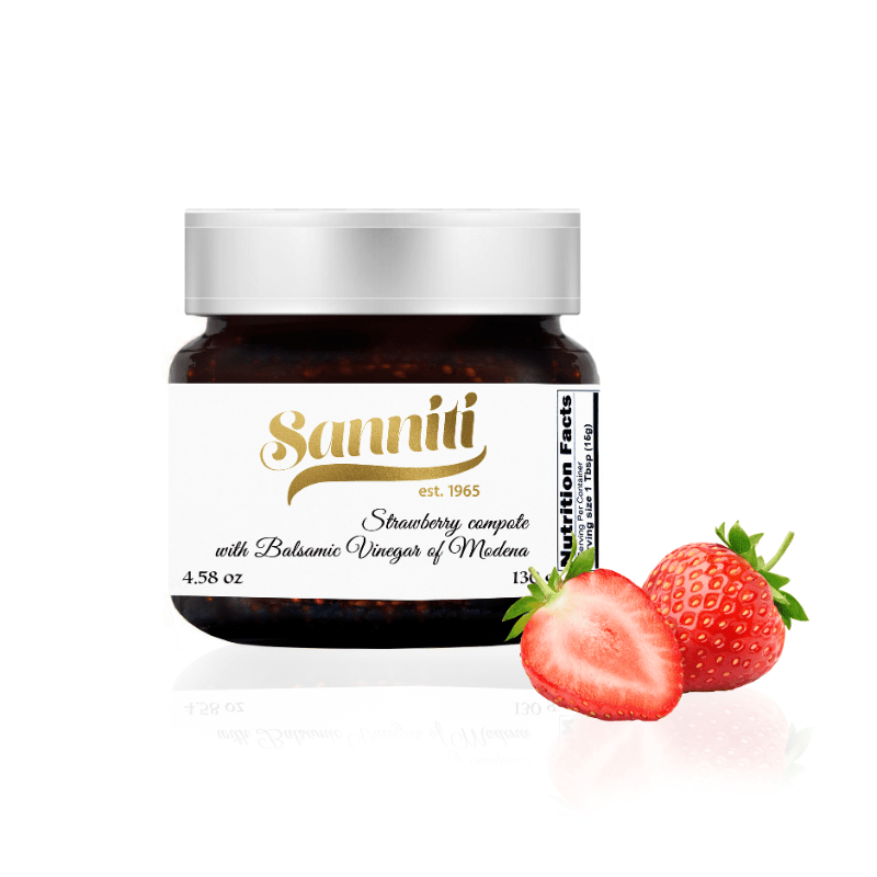 Sanniti Strawberry Compote with Balsamic Vinegar, 4.58 oz Pantry Sanniti 