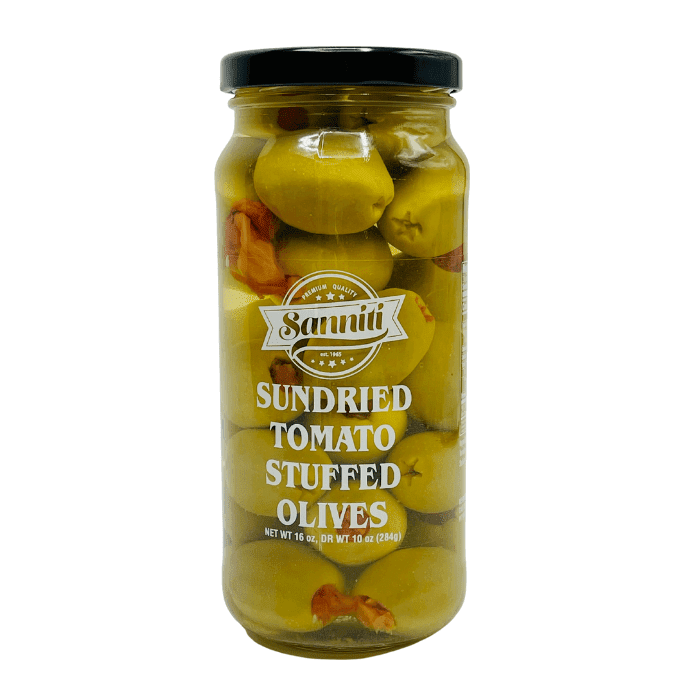 Sanniti Sundried Tomato Stuffed Olives,16 Oz | Supermarket Italy