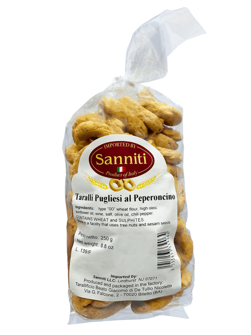 Sanniti Taralli Pugliesi al Peperoncino, 8.8 oz Sweets & Snacks Sanniti