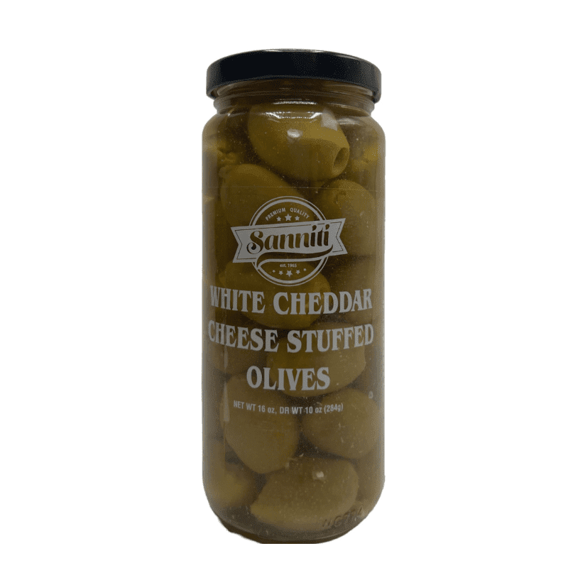 Sanniti White Cheddar Stuffed Olives,16 Oz | Supermarket Italy