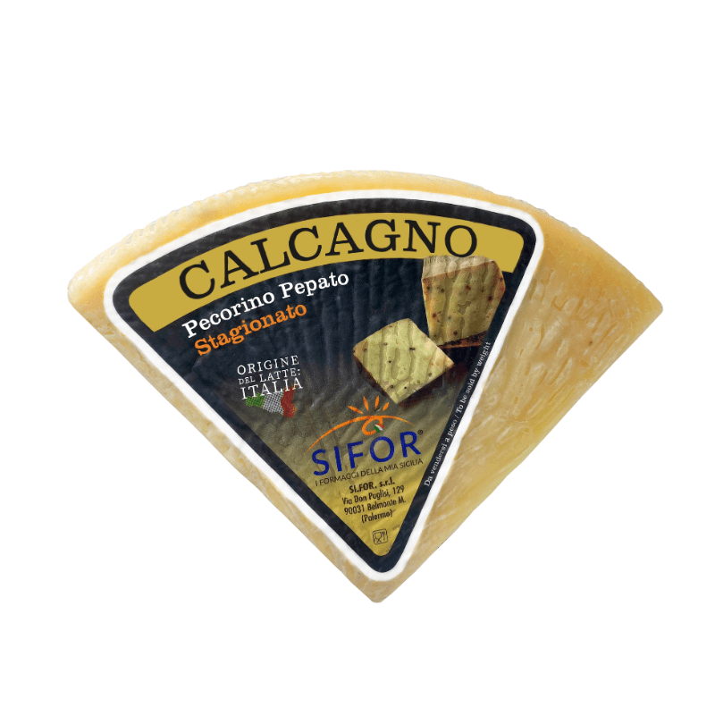 Sifor Calcagno Pecorino with Black Pepper, 7 Lbs Cheese Sifor