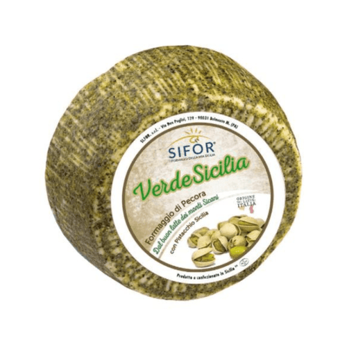 Sifor Mignon Verde Pecorino with Pistachio on Rind, 2 lb. Cheese Sifor