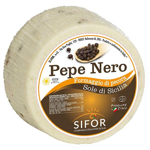 Sifor Pepe Nero (Black Pepper) Pecorino Cheese, 6 lb. Cheese Sifor
