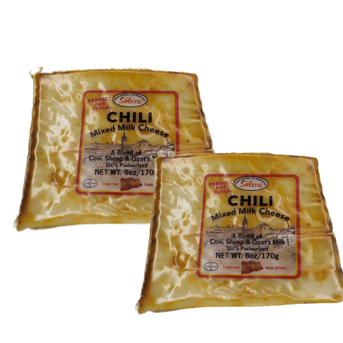Solera Chili Mixed Milk Cheese Wedge, 6 oz [Pack of 2] Cheese Solera 