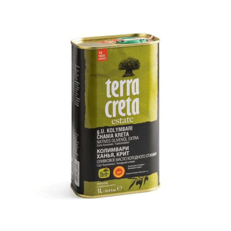 Terra Creta Estate Greek Pure 100% Cold Extracted Extra Virgin Olive Oil  PDO, 1 Liter