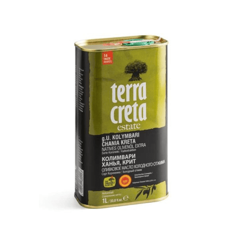 Terra Creta Estate Greek Pure 100% Cold Extracted Extra Virgin Olive Oil PDO, 1 Liter Oil & Vinegar Terra Creta 