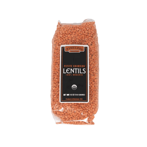 Timeless Natural Food Organic Petite Crimson Lentils, 16oz Pasta & Dry Goods Timeless Natural Foods 