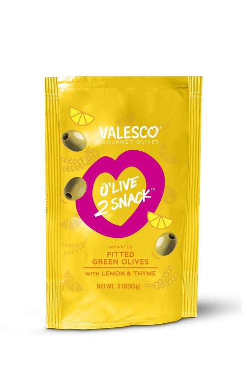 Valesco Lemon and Thyme Pitted Green O'lives 2 Snack, 3 oz Olives & Capers Valesco 