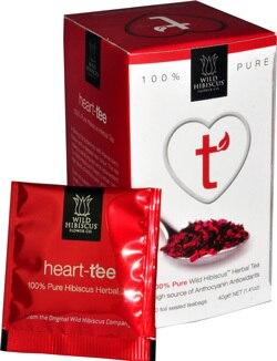 Wild Hibiscus Heart-Tee Herbal Tea - 20 Teabags (60g each)