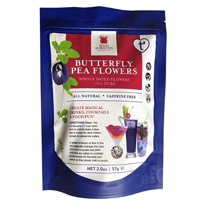 Wild Hibiscus Whole Butterfly Pea Flowers, 2 oz Coffee & Beverages Wild Hibiscus