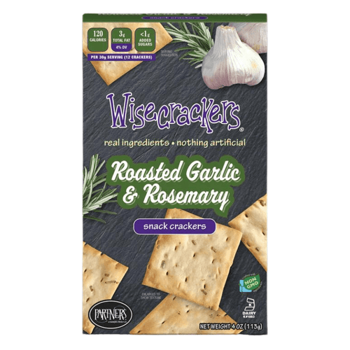Wisecracker Roasted Garlic with Rosemary Snack Crackers, 4 oz Sweets & Snacks Partners 