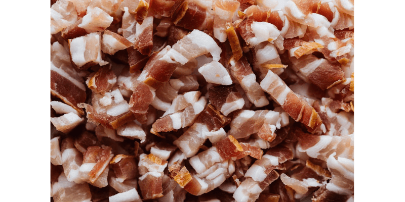 Guanciale diced into small chunks
