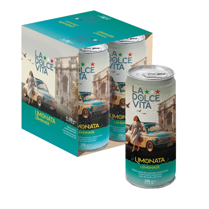 La Dolce Vita Lemon Soda, Pack of 4