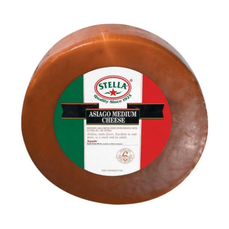 Stella Asiago Medium Cheese, 22 Lbs