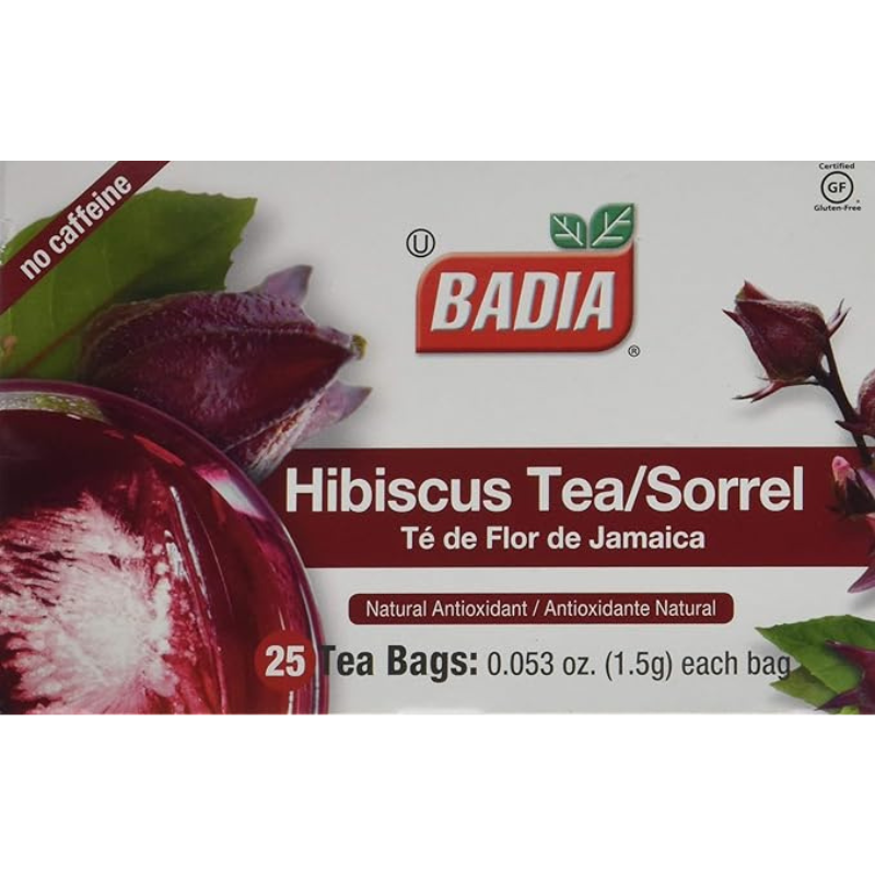 Badia Hibiscus Tea, 25 tea bags - 1.5g each bag