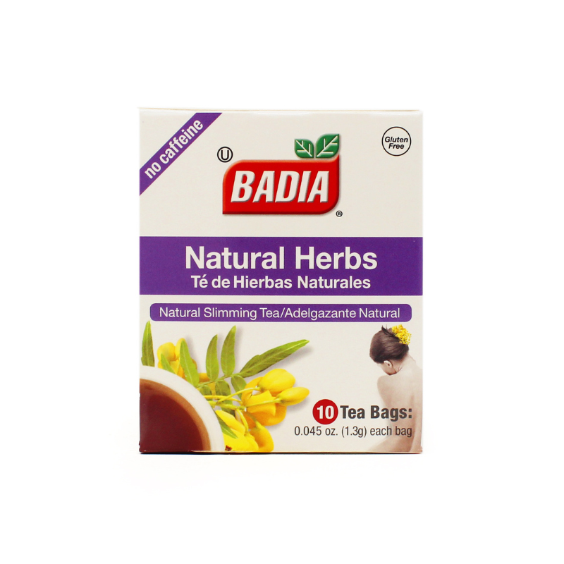 Badia Natural Herbs Tea Bags, 10 Tea Bags - 1.3g Each Bag