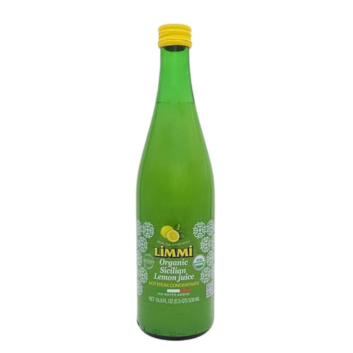 Limmi Organic Sicilian Lemon Juice Glass, 1 liter
