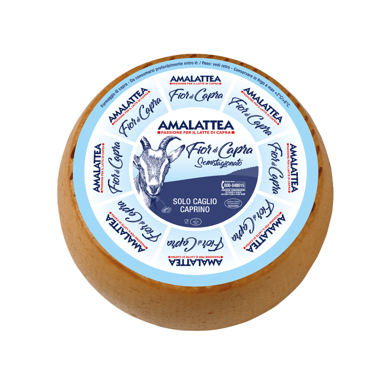Amalattea Semi-Aged Goat Cheese Fior di capra, 6.5 Lbs Cheese Amalattea 