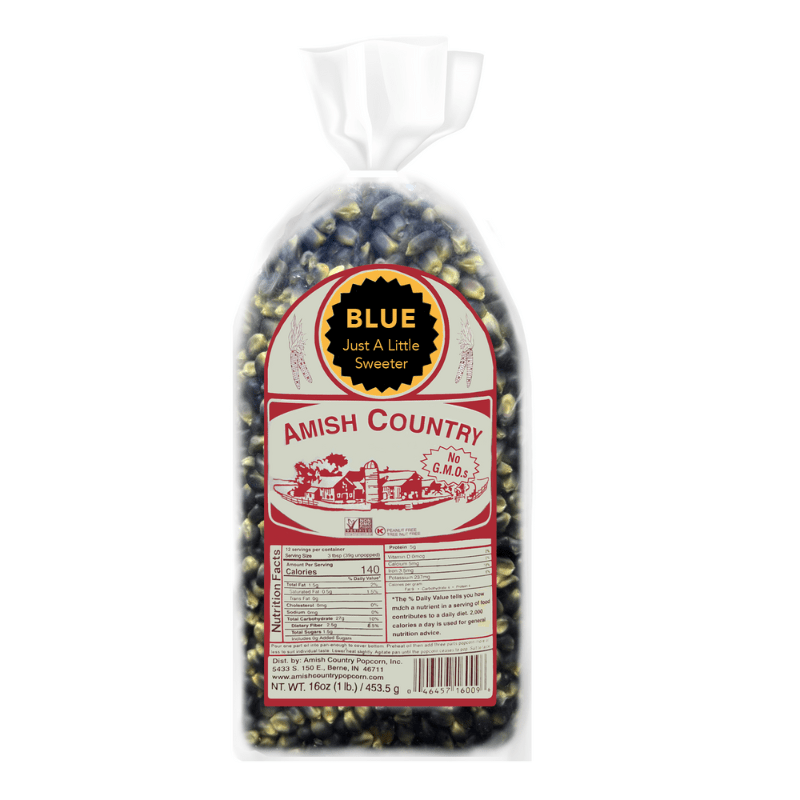 Amish Country Blue Popcorn Bag, 16 oz Sweets & Snacks Amish Country Popcorn 