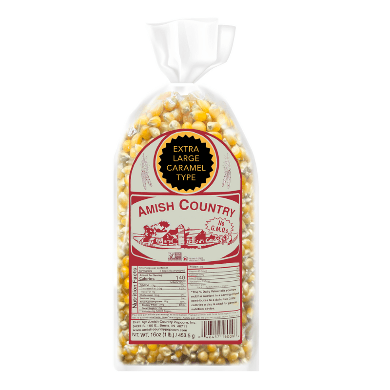 Amish Country Extra Large Caramel Popcorn Bag, 16 oz Sweets & Snacks Amish Country Popcorn 
