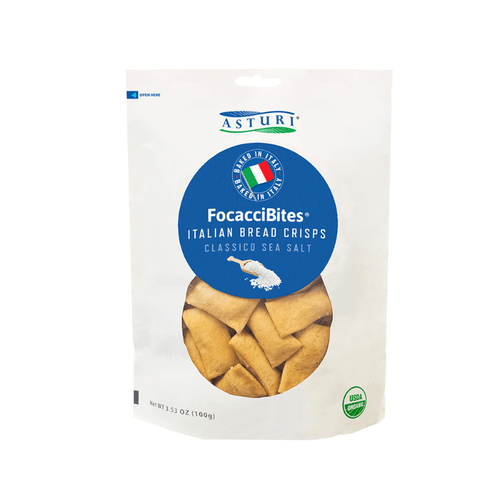 Asturi FocacciBites Italian Bread Crisps Classico Sea Salt, 3.53 oz Sweets & Snacks Asturi 